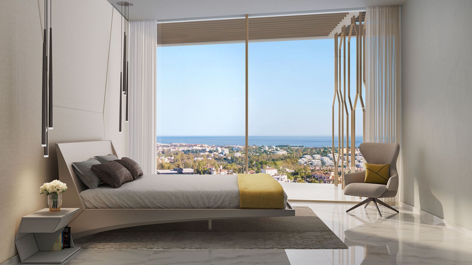 Moderne soveværelse med havudsigt ved Tierra Viva by Lamborghini.